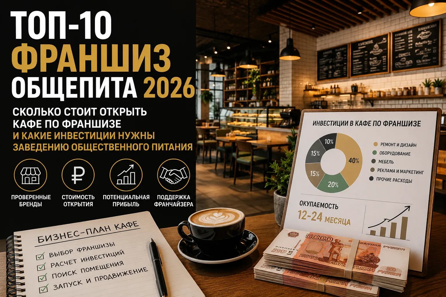Франшизы общепита — ТОП-10 франшиз кафе и ресторанов в 2026 году