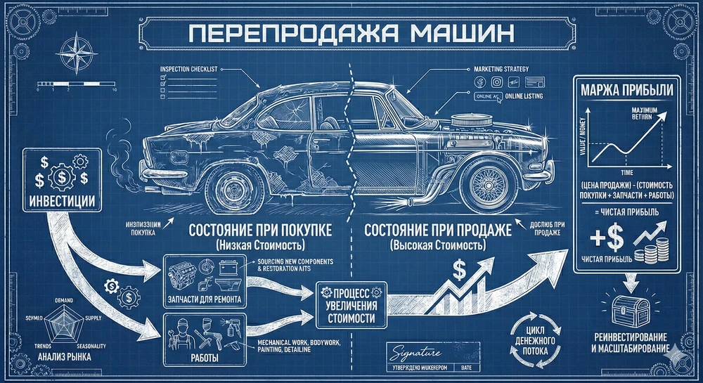 Как перепродавать машины и не прогореть — от идеи стать перекупом до плана открытия бизнеса