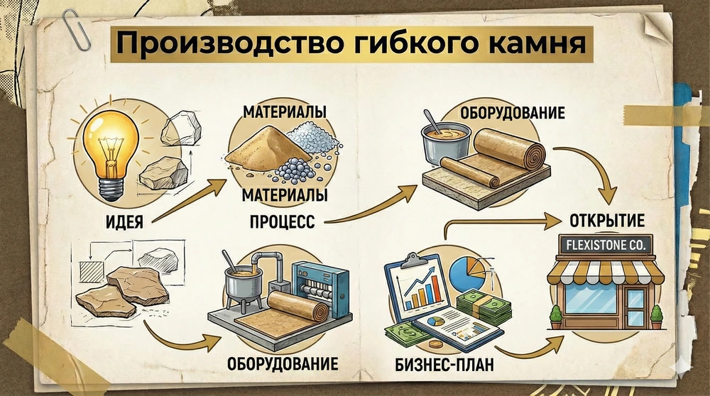 Производство гибкого камня — как не прогореть? От идеи до бизнес-плана открытия